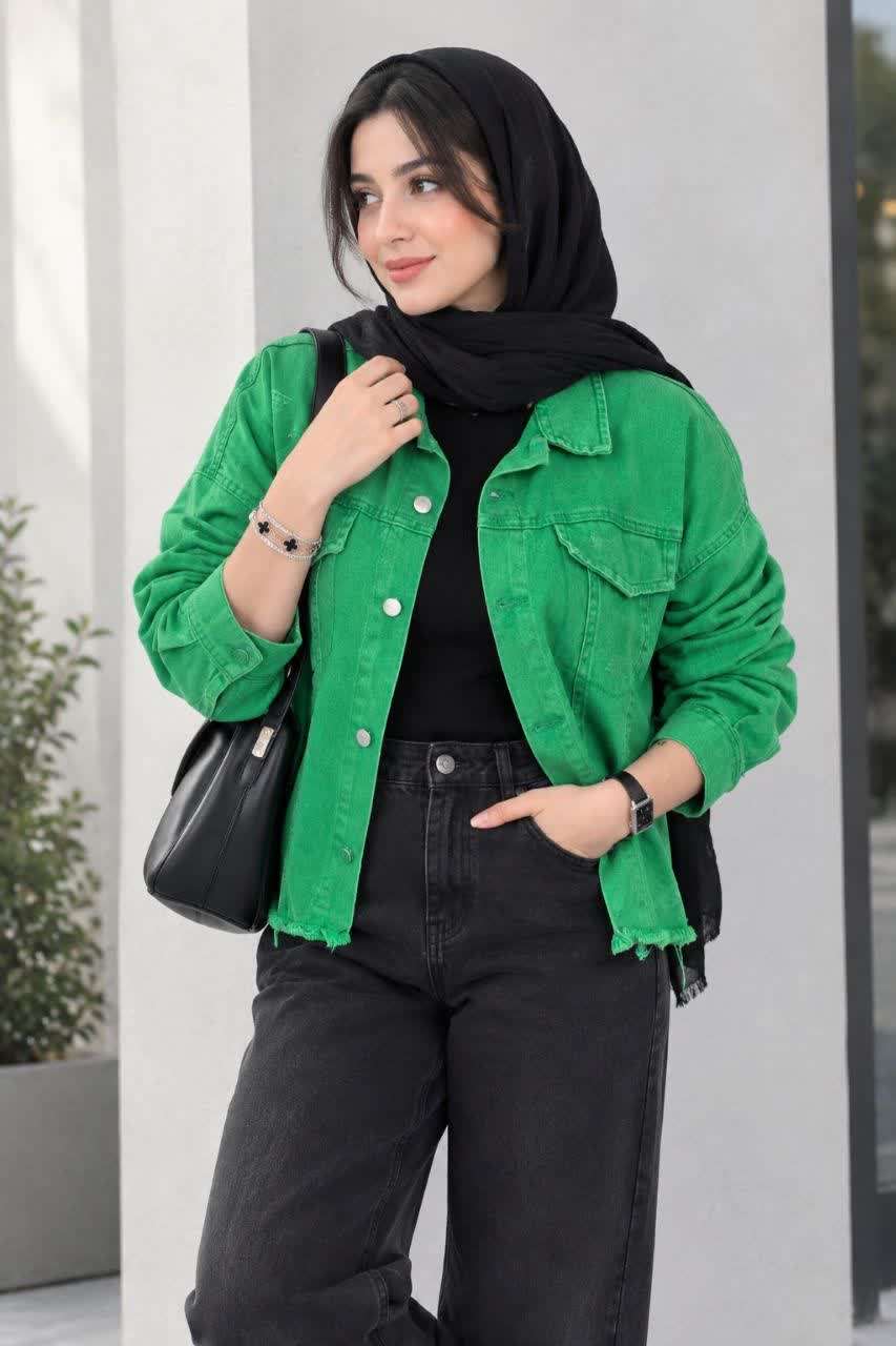 کت جین کوتاه سبز 12206